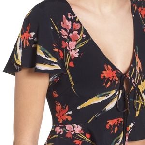 Leith Ruffle Tie Front Crop Top